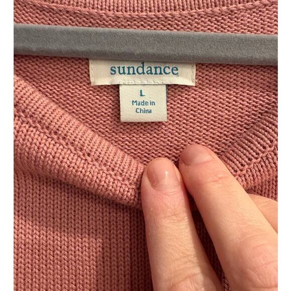 Sundance Size Large L Dusty Rose Color Bell Cuffs Cotton Wool Sweater - Picture 3 of 4